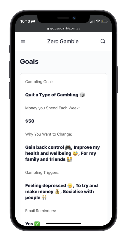 Choose Gambling Goals